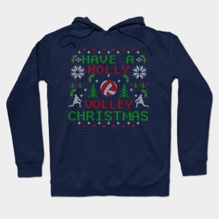 Funny Holly Volley Volleyball Ugly Christmas Sweater Design Hoodie